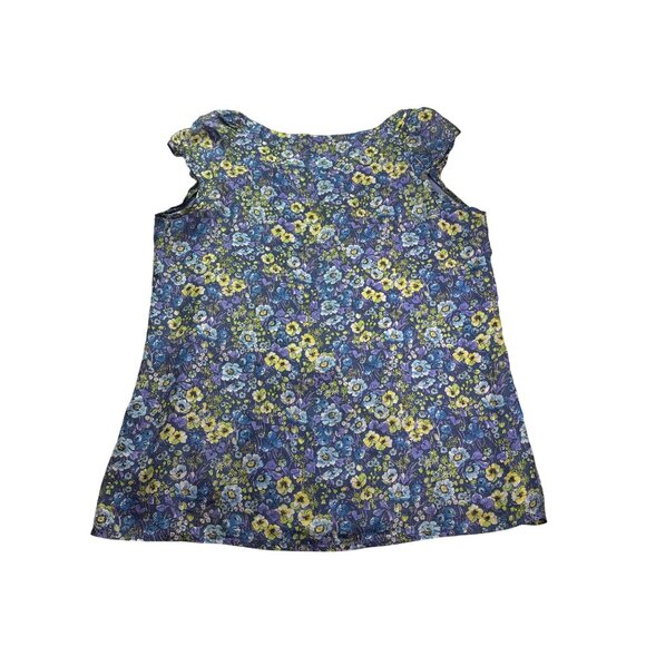 Out of the Box Floral Cap Sleeve Blouse M Lined Pleated Necklace Fairy Whimsical - Picture 4 of 8